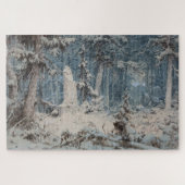 Puzzle Forêt de neige en hiver (par Andreas Achenbach) (Horizontal)