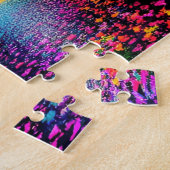 Puzzle Forêt de Neon avec Arbres Silhouettés (Côté)