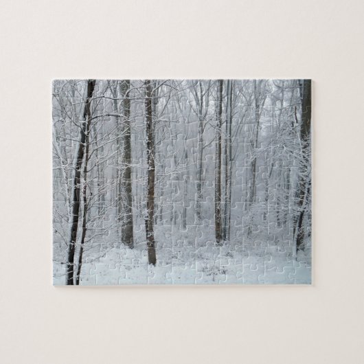 Puzzle Forêt de peupliers blanche enneigée (Horizontal)