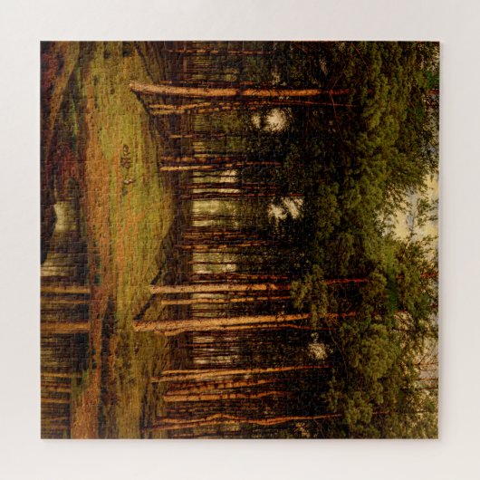 Puzzle Forêt de sapin à Putte avec lapins Jean Lamorinièr (Horizontal)