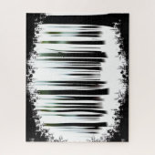 Puzzle Forêt de silhouette d'hiver noir et blanc (Vertical)