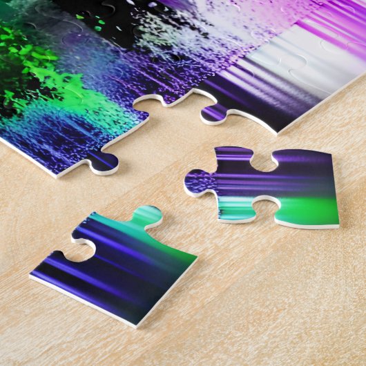 Puzzle Forêt de silhouette noire avec éclaboussures multi (Côté)