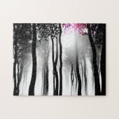 Puzzle Forêt de silhouette noire et blanche et minuscule  (Horizontal)