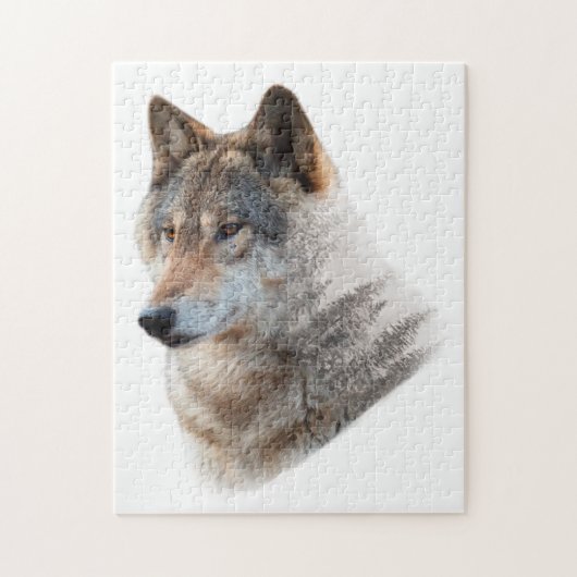 Puzzle Forêt de Wolf Head Double exposition (Vertical)