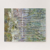 Puzzle forêt d'hiver peinture aquarelle (Horizontal)