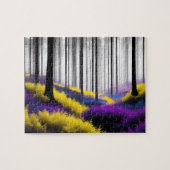 Puzzle Forêt enchantée avec design pourpre et jaune (Horizontal)