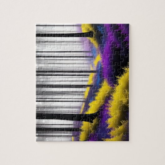 Puzzle Forêt enchantée avec design pourpre et jaune (Vertical)