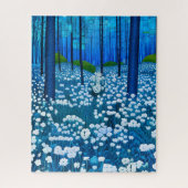 Puzzle Forêt Enchantée de Fleurs Sauvages Blanches (Vertical)