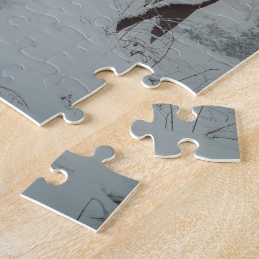 Puzzle Forêt hivernale agitée (Côté)