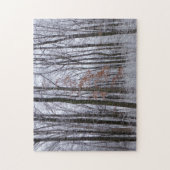 Puzzle Forêt huppée neige paysage d'hiver Photographie (Vertical)