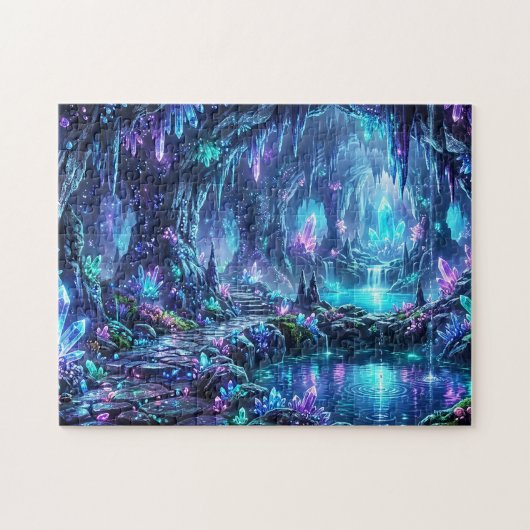 Puzzle Forêt lumineuse avec lac (Horizontal)