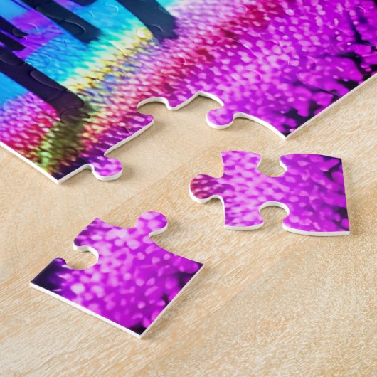 Puzzle Forêt magique avec silhouettes d'arbre (Côté)