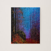 Puzzle Forêt peinte automne pourpre brouillard (Vertical)