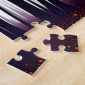 Puzzle Forêt Verte Abstraite Aux Fleurs De Fleur Rouge (Côté)