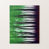 Puzzle Forêt Verte Abstraite Aux Fleurs De Fleur Rouge (Vertical)