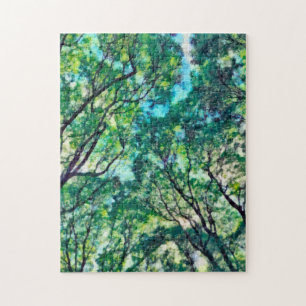 Puzzle Forêt verte Watercolor