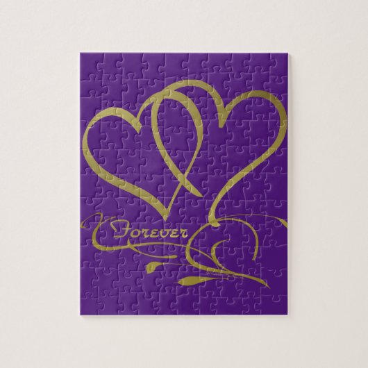 Puzzle Forever Hearts Gold éditable couleurs arrière - pl (Vertical)