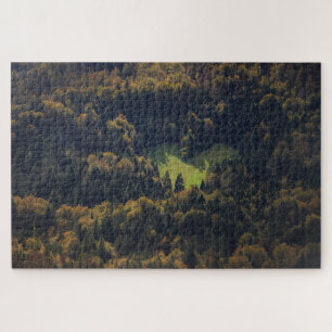 Puzzle Forme de coeur dans une forêt en Slovénie