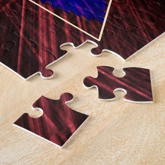 Puzzle Forme du triangle or et bleu Rose (Côté)