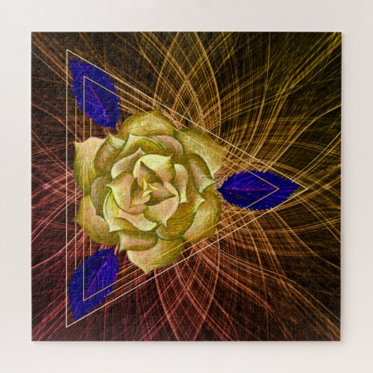 Puzzle Forme du triangle or et bleu Rose (Horizontal)