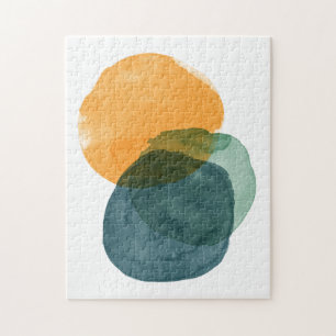 Puzzle Formes aquarelles abstraites esthétique organique
