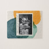 Puzzle Formes d'aquarelle Abstraites Nom photo bleu Turqu (Horizontal)