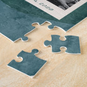 Puzzle Formes d'aquarelle Abstraites Nom photo bleu Turqu (Côté)
