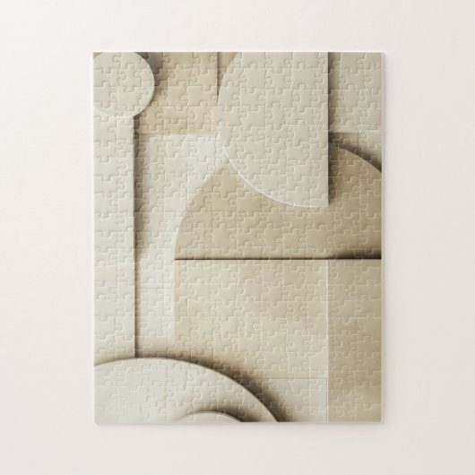 Puzzle Formes géométriques en 3D avec espace texte (Vertical)