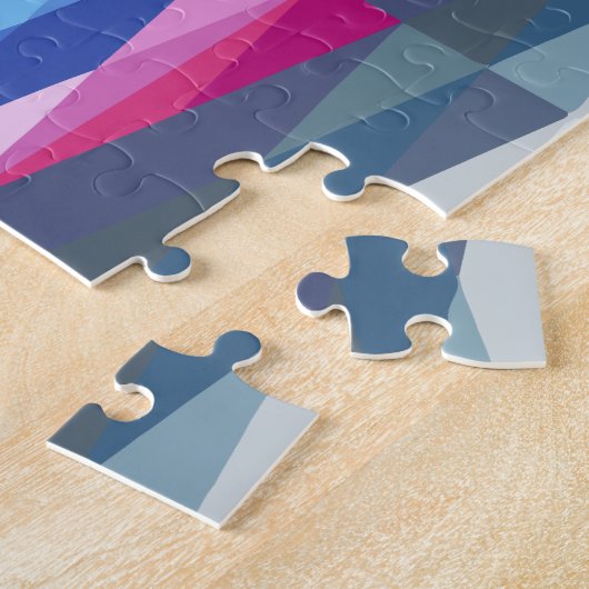 Puzzle Formes géométriques modernes Motif arc-en-ciel (Côté)