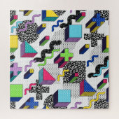 Puzzle Formes géométriques multicolores, motif rétro. (Horizontal)