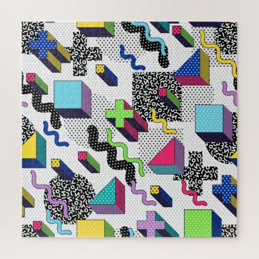 Puzzle Formes géométriques multicolores, motif rétro. (Vertical)