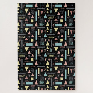 Puzzle Formes géométriques noir motif