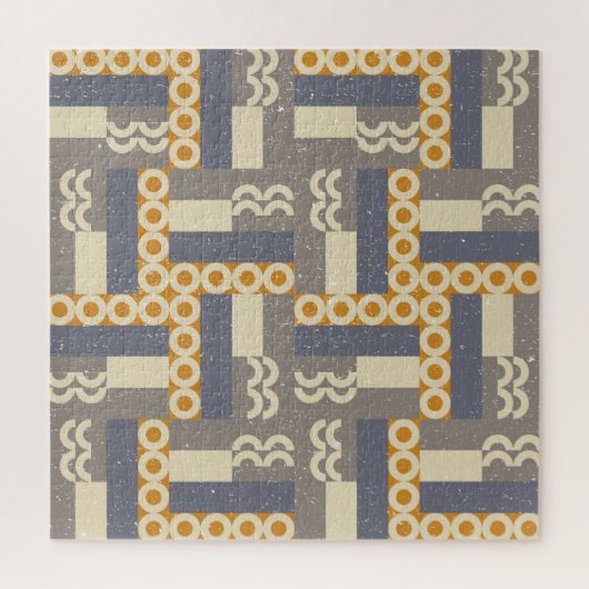 Puzzle Formes géométriques rétro, motif moderne (Vertical)