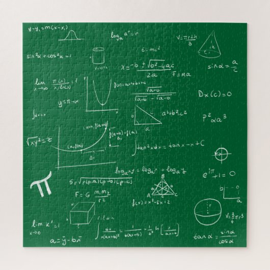 Puzzle Formules et équations mathématiques vertes (Vertical)