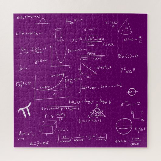 Puzzle Formules et équations mathématiques violet et blan (Vertical)