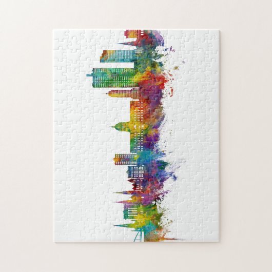 Puzzle Fort Wayne Indiana Skyline (Vertical)