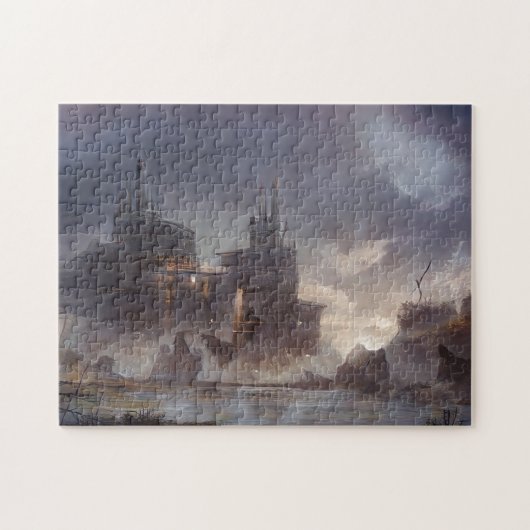 Puzzle Forteresse future Eau de Mer Nuages Pluie Nature S (Horizontal)