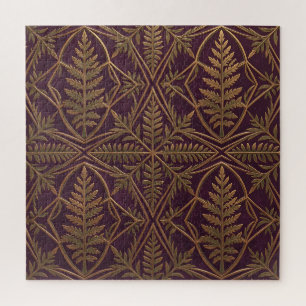 Puzzle Fougère dorée Géométrique Ornée Violet
