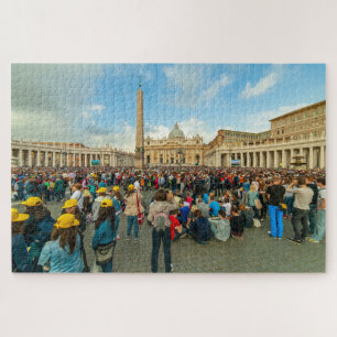 Puzzle Foule devant la basilique Saint-Pierre, Rome, Ital