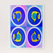 Puzzle Four blue moons art (Vertical)
