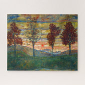 Puzzle Four Trees (Landscape Art) (par Egon Schiele) (Horizontal)