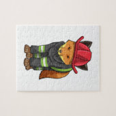Puzzle Fox as Firefighter avec Helmet (Horizontal)