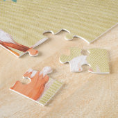 Puzzle Fox avec des papillons et des fleurs roses (Côté)