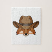 Puzzle Fox comme Cowboy avec Casquette (Vertical)
