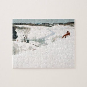 Puzzle Fox dans la neige par Newell Convers Wyeth