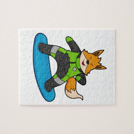 Puzzle Fox en Snowboard avec Snowboard (Horizontal)