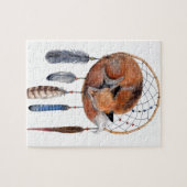 Puzzle Fox rouge dormant sur Dreamcatcher (Horizontal)