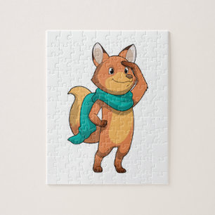 Puzzle Fox with Scarf