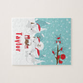 Puzzle Foxes de l'Arctique Bois de Noël (Horizontal)