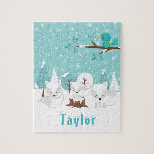 Puzzle Foxes de l'Arctique Wonderland hivernal (Vertical)